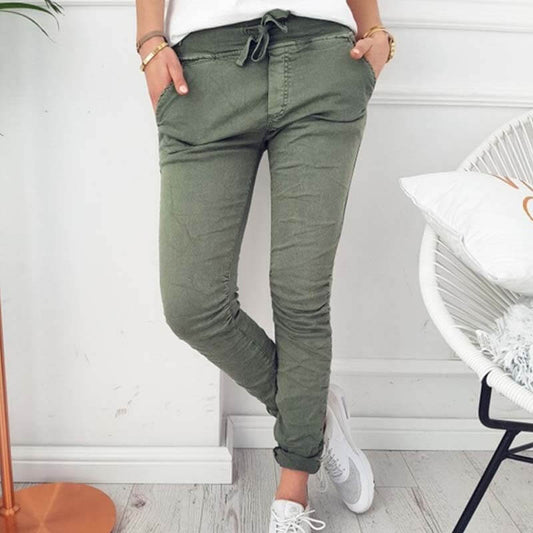 CD | Pantaloni casual ușori cu talie elastică pentru femei