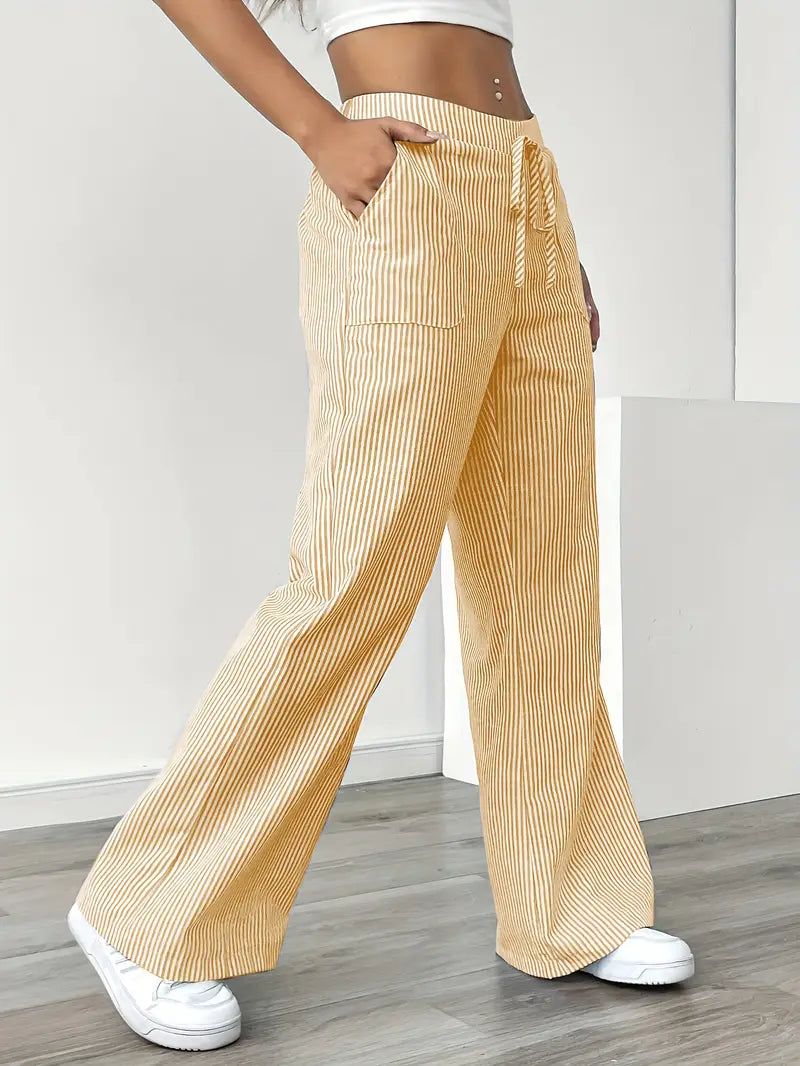 CD | Pantaloni eleganți cu dungi și buzunare