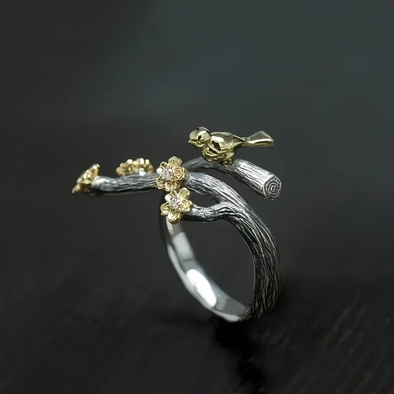 Bohemian Bird Branch Ring