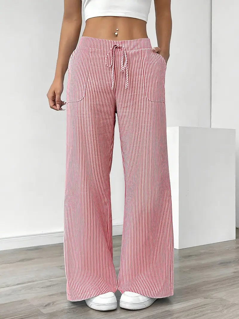 CD | Pantaloni eleganți cu dungi și buzunare