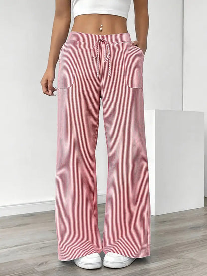 CD | Pantaloni eleganți cu dungi și buzunare