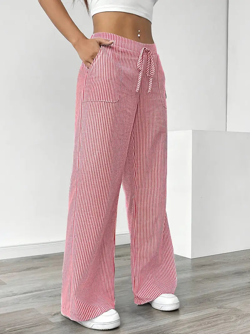 CD | Pantaloni eleganți cu dungi și buzunare