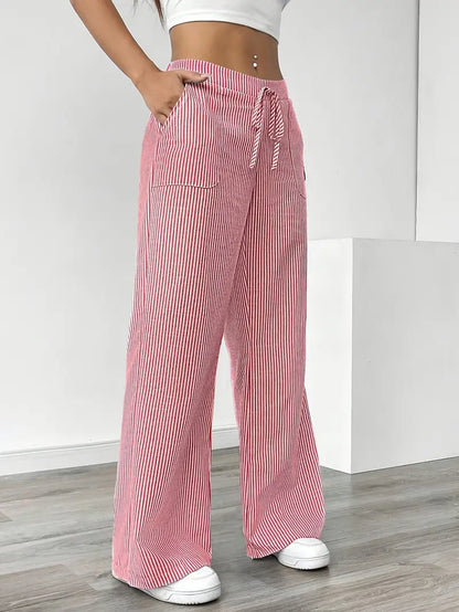 CD | Pantaloni eleganți cu dungi și buzunare