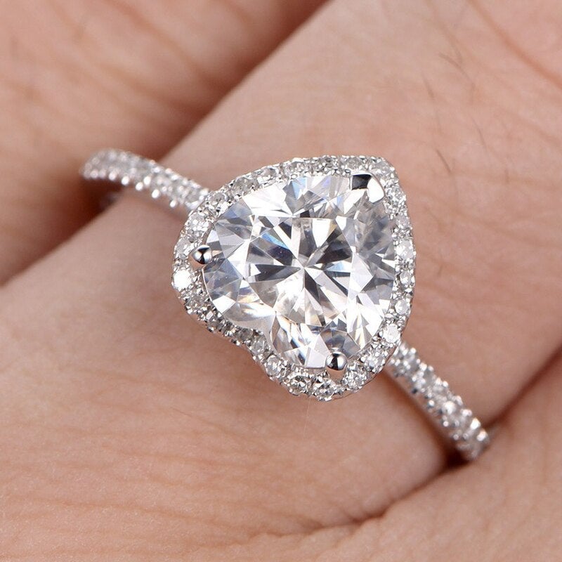 Crystal Heart Ring With Zirconias