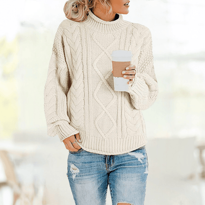 CD | Bej Pulover elegant cu gât rotund