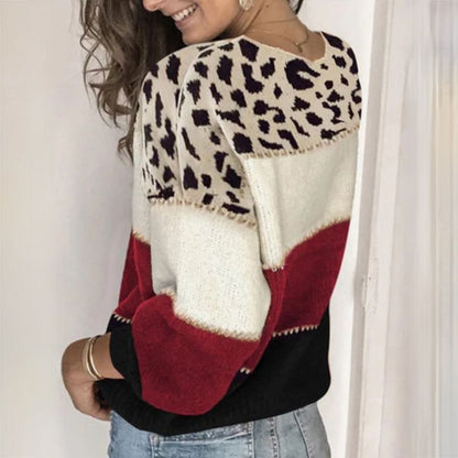 CD | Pulover elegant cu imprimeu leopard