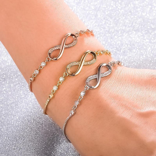 Adjustable Infinity Bracelet In Silver