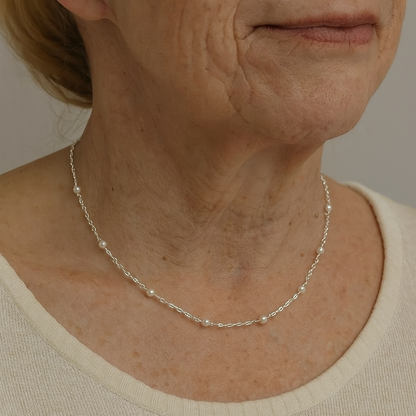 Elegant Necklace Of Shiny Pearls
