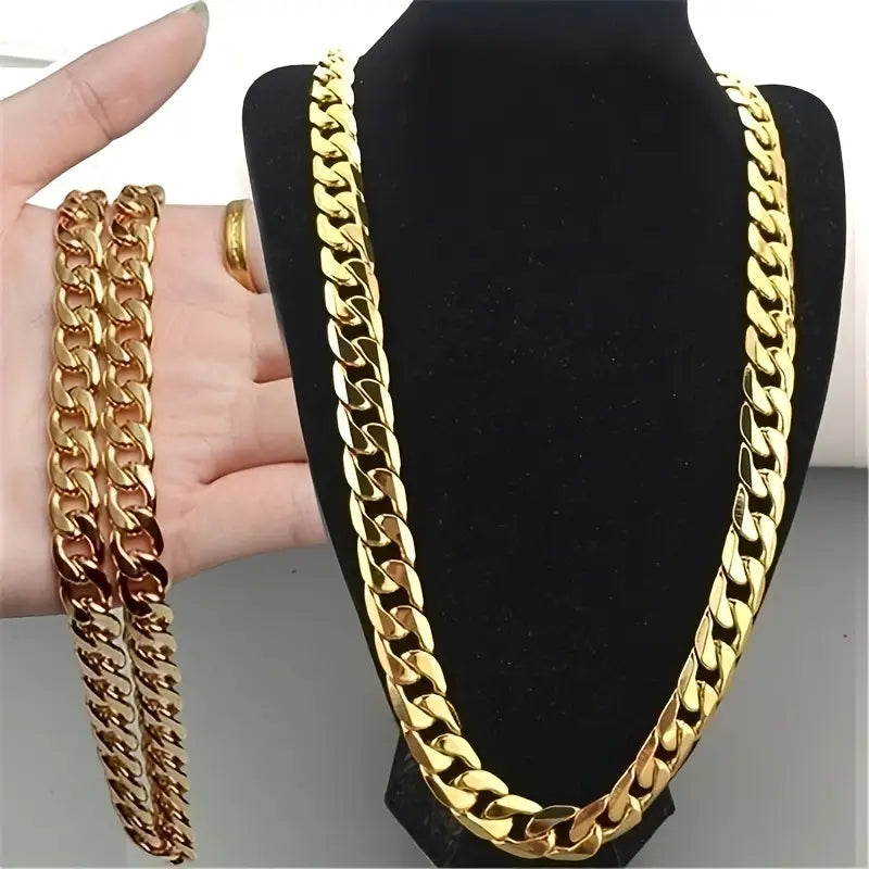 Golden Cuban Chain Necklace for &