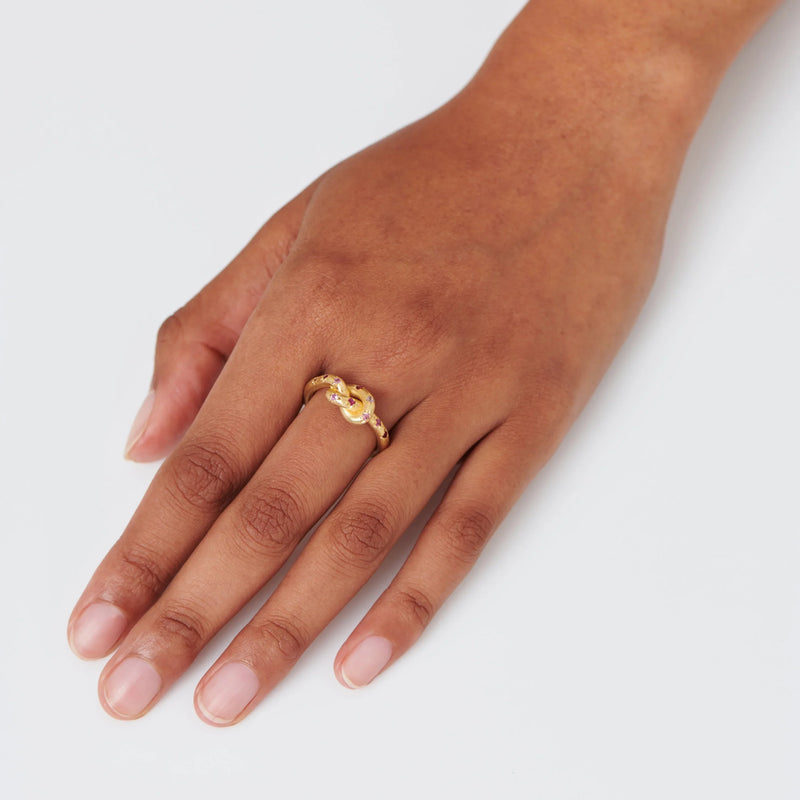 Shades Of Pink Pretzel Ring
