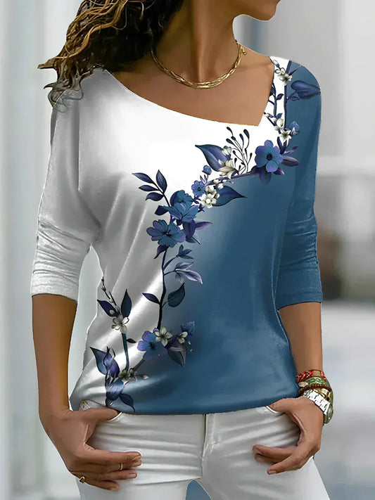 CD | Bluză cu contrast floral