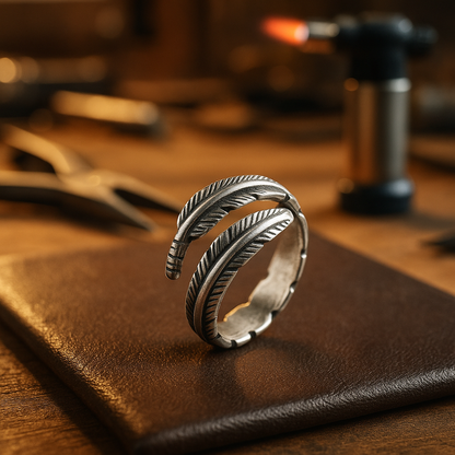 Feather From An Angel - Adjustable Memorial Ring