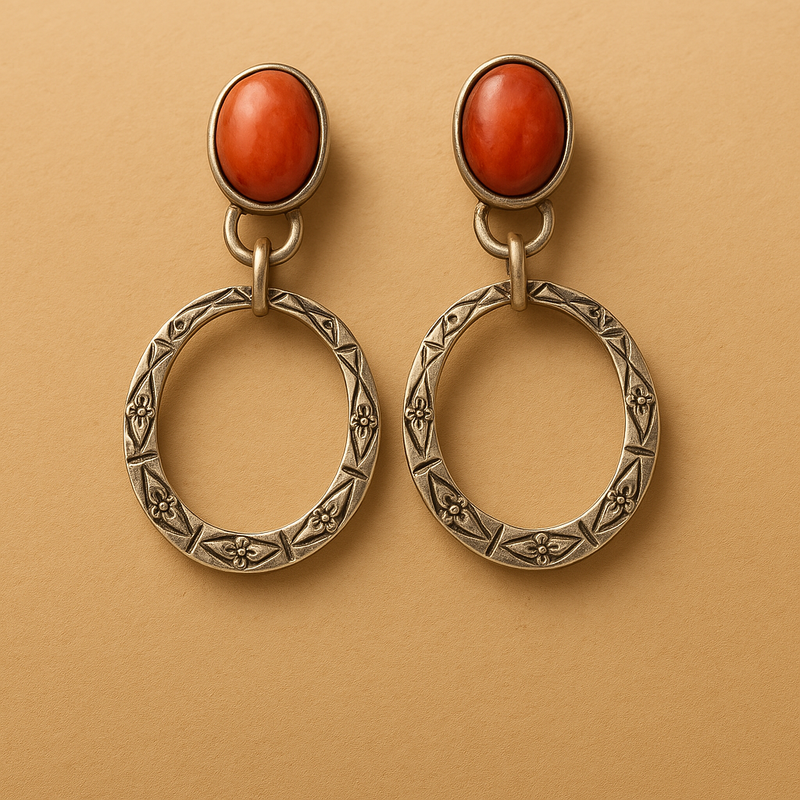 Boho Vintage Onyx Earrings