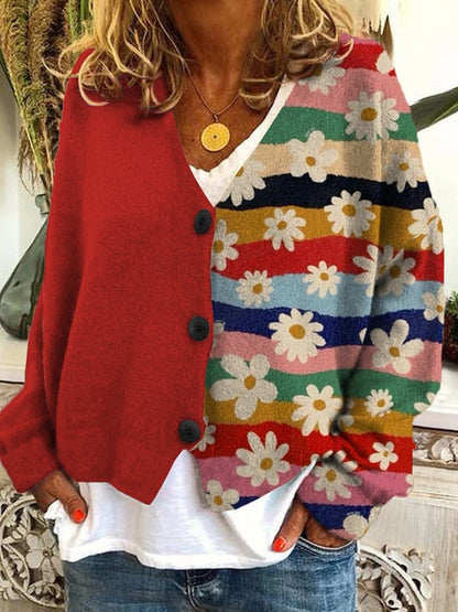 CD | Cardigan boho patchwork cu flori