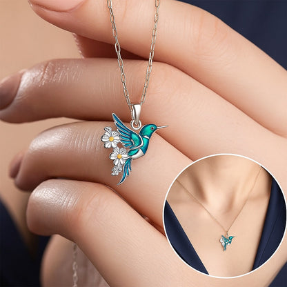 Beautiful Turquoise Hummingbird Necklace With Bonus Earrings ��� Offer