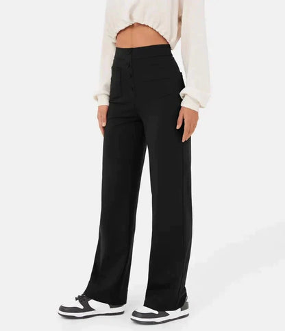 CD | Pantaloni casual eleganți cu talie înaltă și cordon elastic