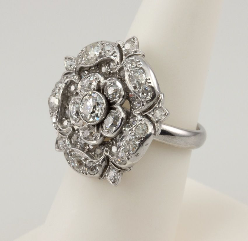 Vintage Diamond Bloom Ring