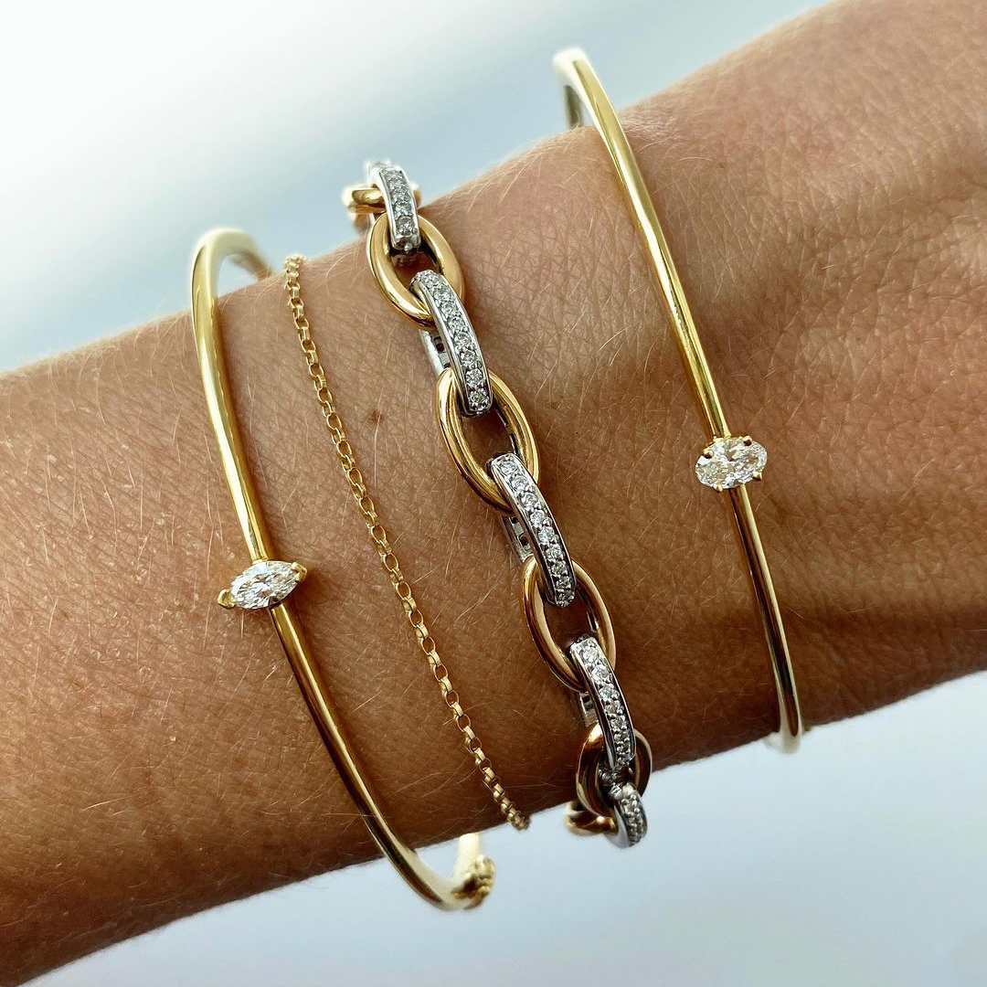 Diamond Link Bracelet Set