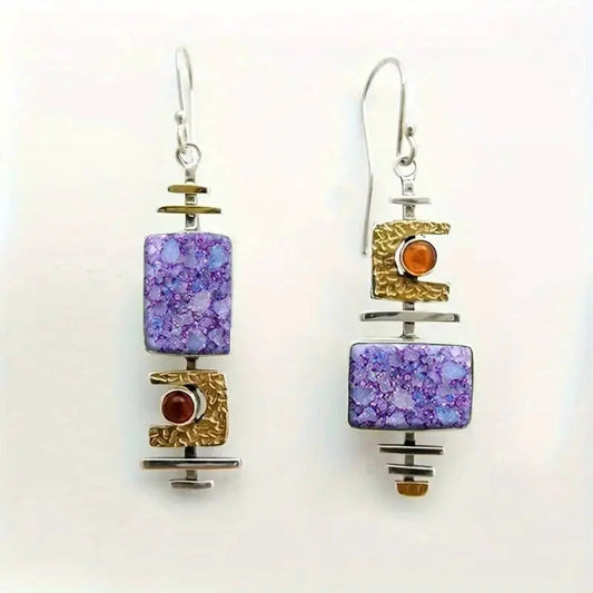 Vintage Lila Stein Old Earrings