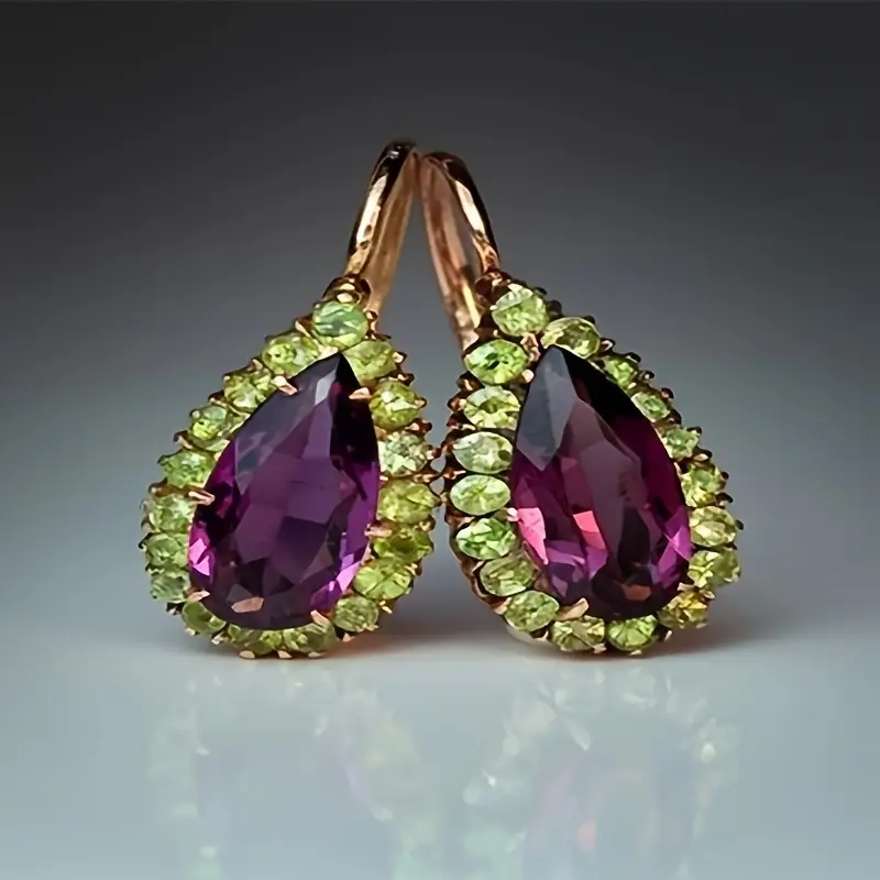 Green & Garnet Stones Earrings