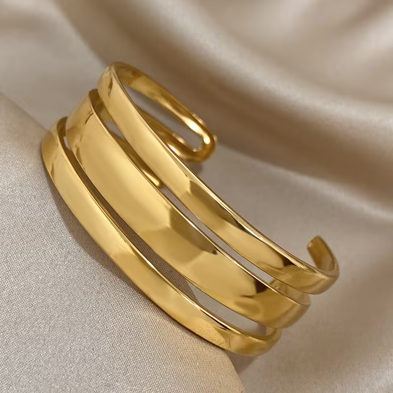 Open Thin Layer Gold Bracelet