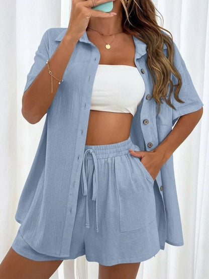 CD | Set casual polo și pantaloni scurți pentru femei