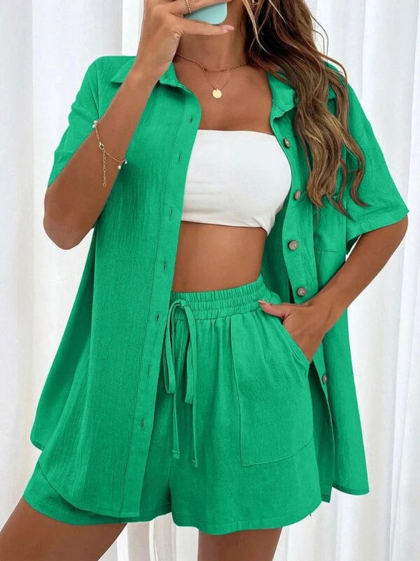 CD | Set casual polo și pantaloni scurți pentru femei