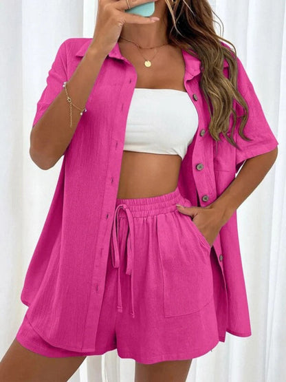 CD | Set casual polo și pantaloni scurți pentru femei