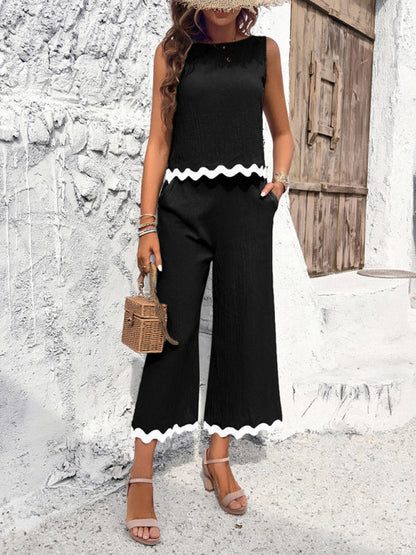 CD | Femeii nou temperament casual vestă pantaloni chingi costum