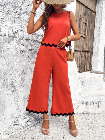 CD | Femeii nou temperament casual vestă pantaloni chingi costum