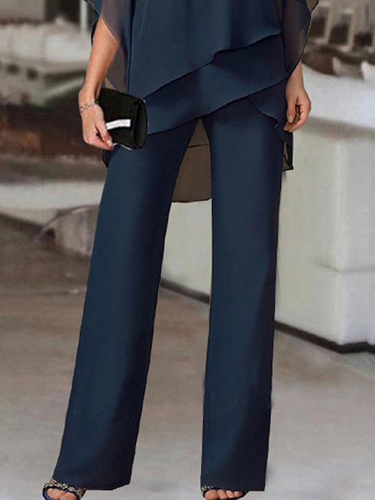 CD | Bluză elegantă cu jumătate de mânecă și set de pantaloni