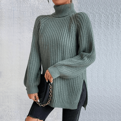 CD | Pulover verde la modă, cu gât rotund