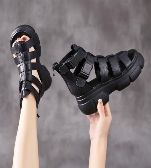 CD | Sandale gladiator cu barete multiple