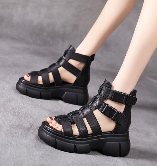 CD | Sandale gladiator cu barete multiple
