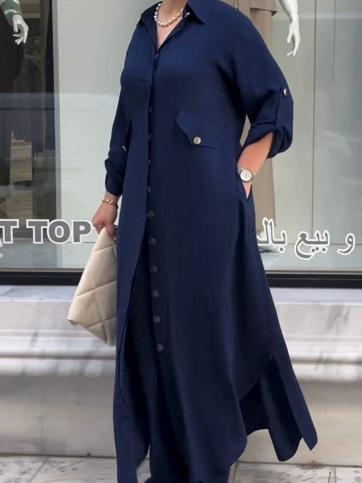 CD | Casual rochie lungă cu pantaloni set