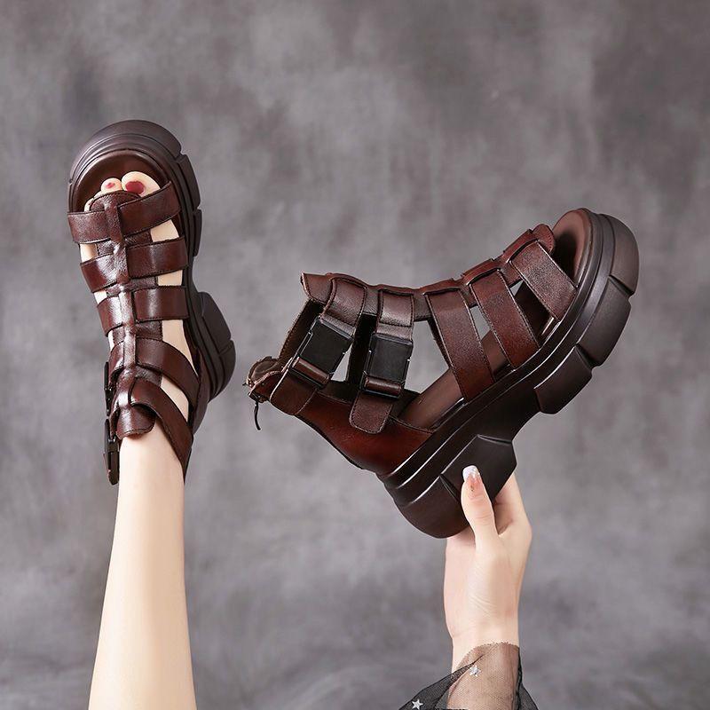 CD | Sandale gladiator cu barete multiple