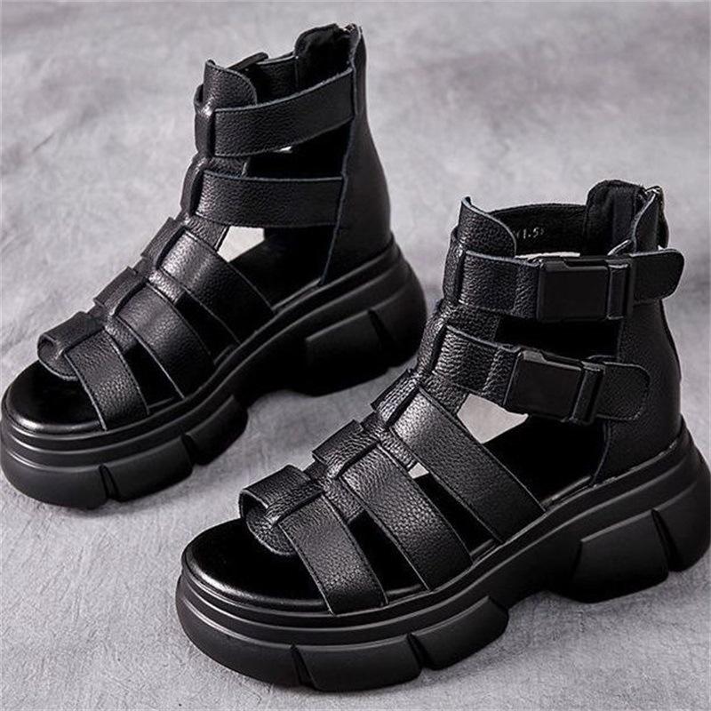 CD | Sandale gladiator cu barete multiple