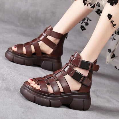 CD | Sandale gladiator cu barete multiple