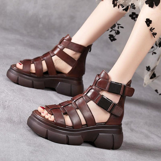 CD | Sandale gladiator cu barete multiple