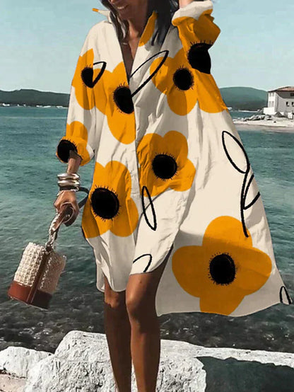 CD | Rochie midi tipărită în linie A