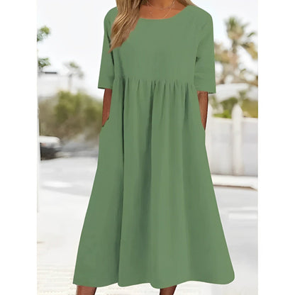 CD | Rochie midi unicoloră