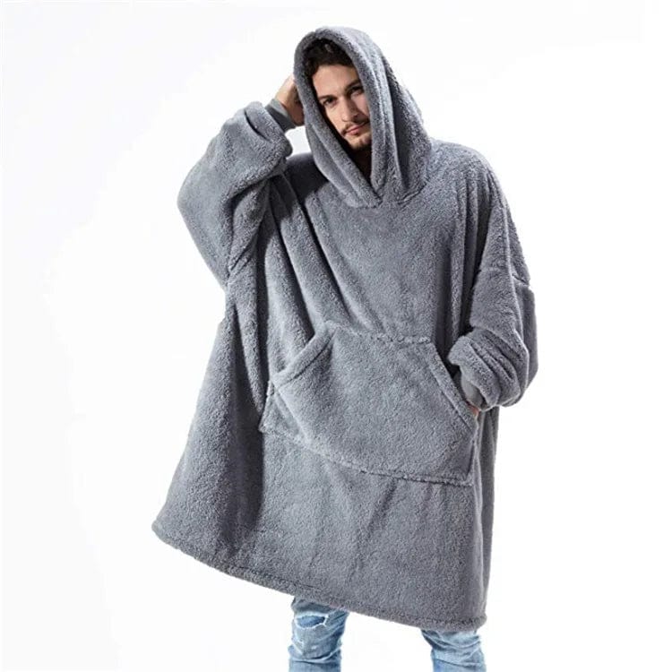 CD | Pulover polar cu glugă supradimensionat