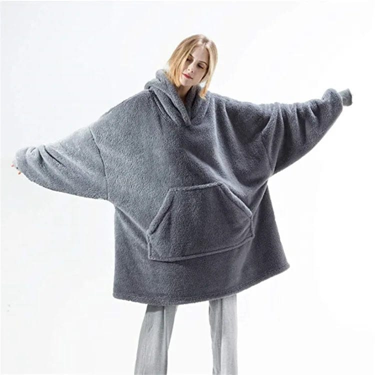 CD | Pulover polar cu glugă supradimensionat
