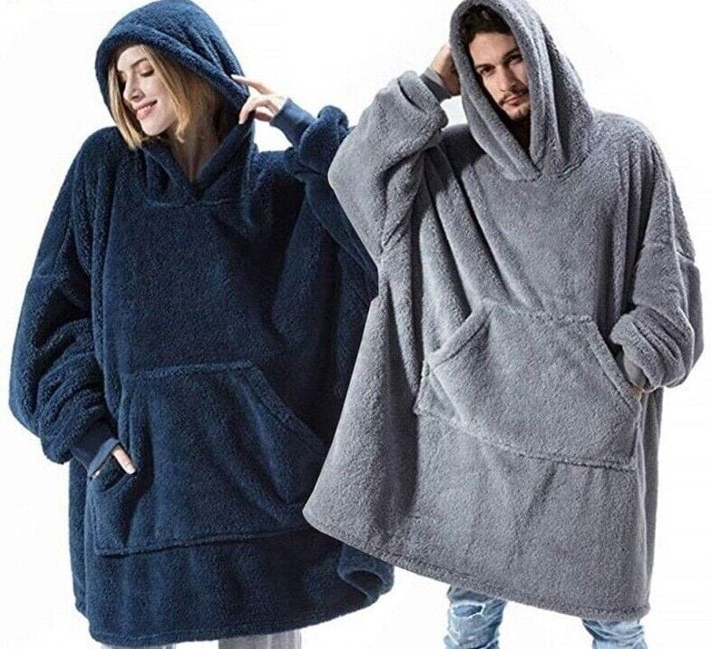 CD | Pulover polar cu glugă supradimensionat