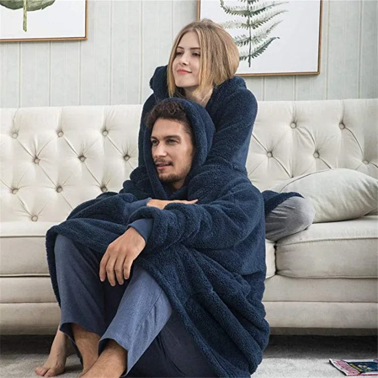 CD | Pulover polar cu glugă supradimensionat