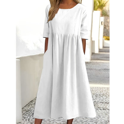 CD | Rochie midi unicoloră