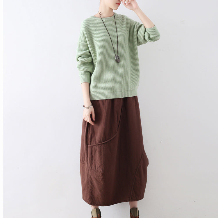 Light Green Winter Sweaters Warm Knit Tops Pullover Sweater Blouses