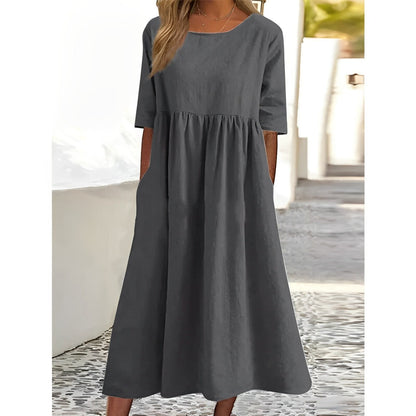 CD | Rochie midi unicoloră