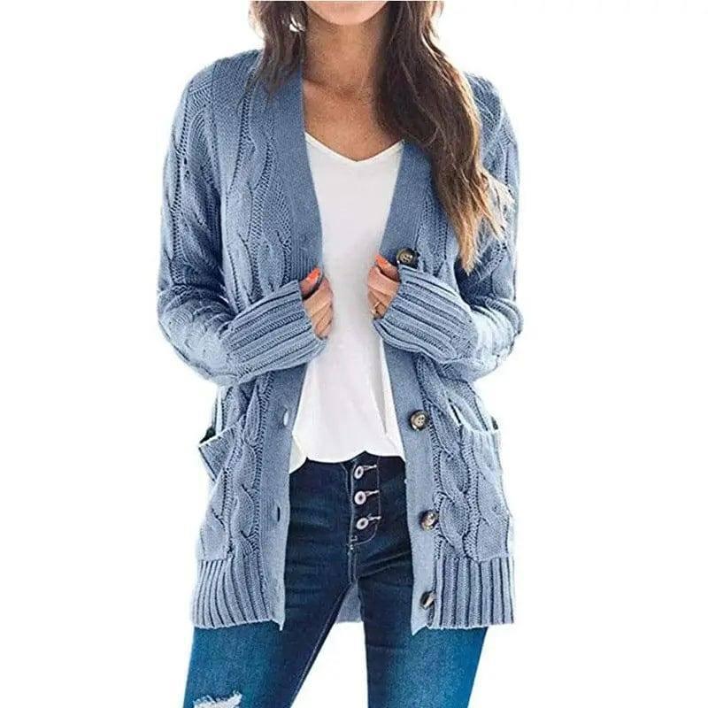 Mid-length Sweater Cardigan-16