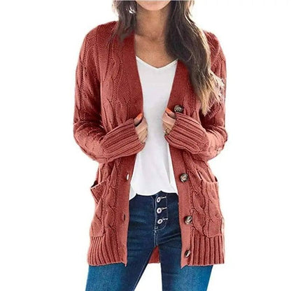Mid-length Sweater Cardigan-17